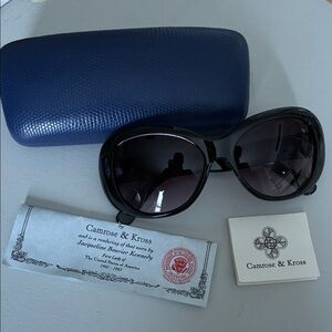 Camrose & Kross Jackie Kennedy Sunglasses.  Black with gold trim